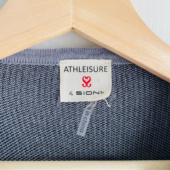 Athleisure by Sioni blue cardigan sweater size small - Picture 6 of 9